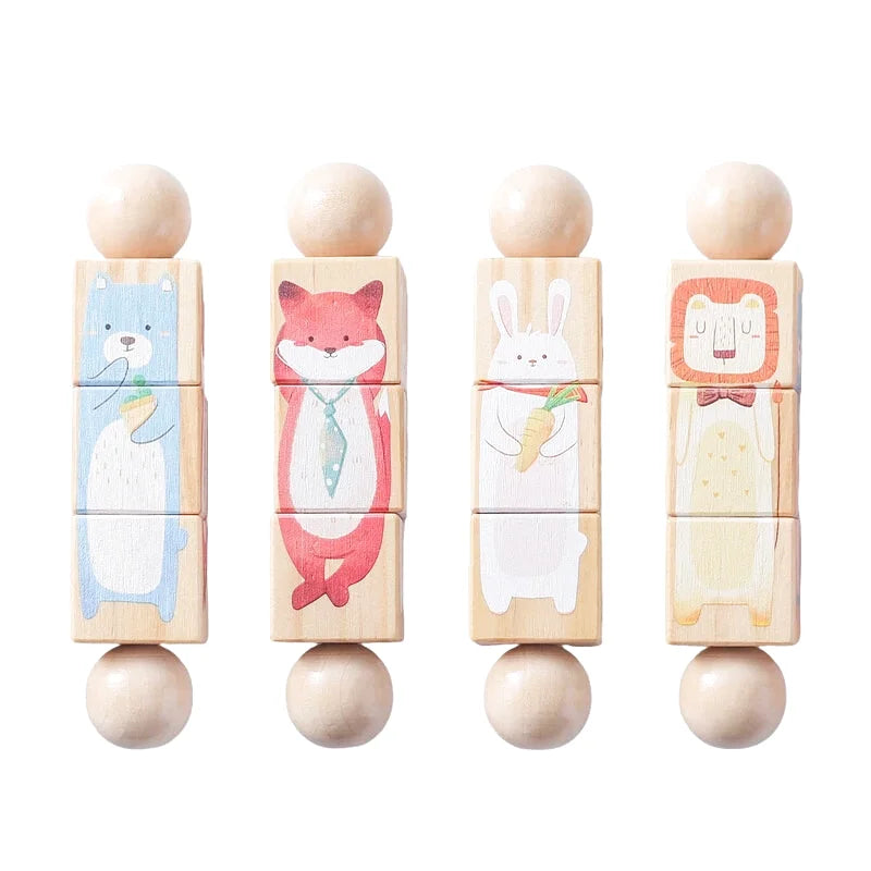 Barre en Bois Puzzle Animaux