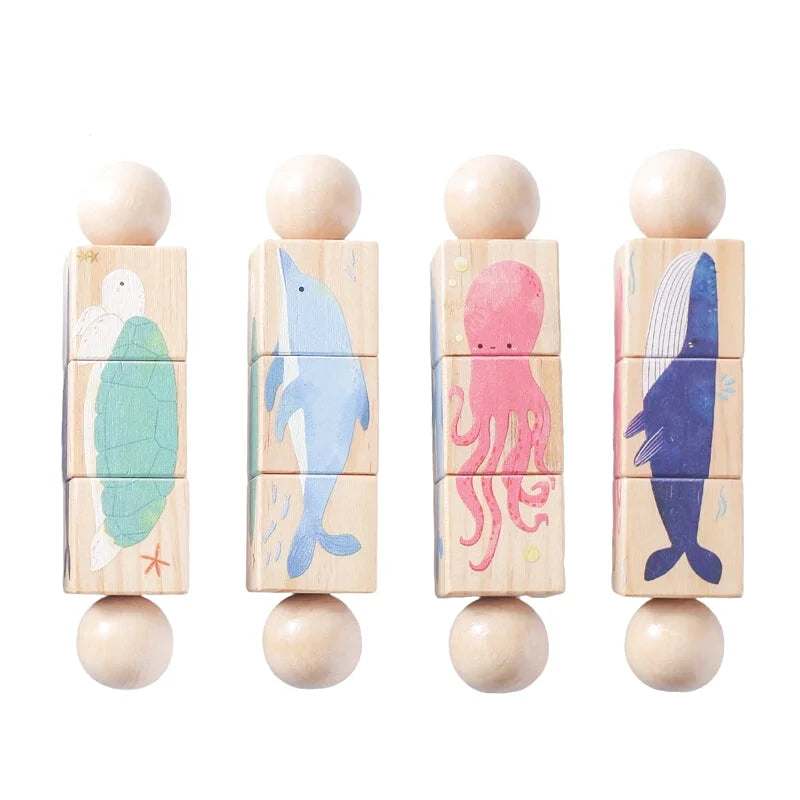 Barre en Bois Puzzle Animaux