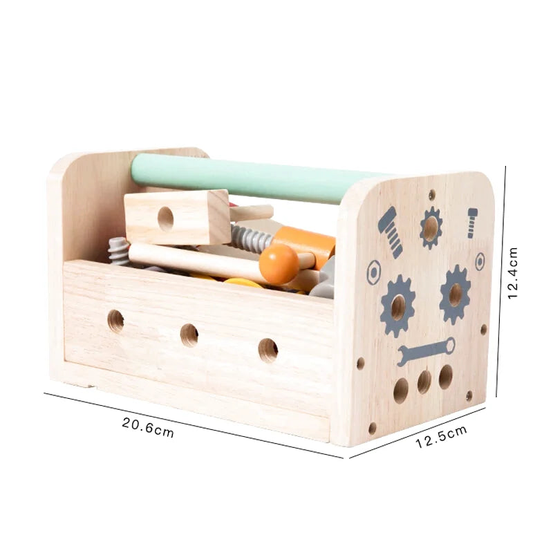 Boîte à Outils en Bois - 36 Pièces