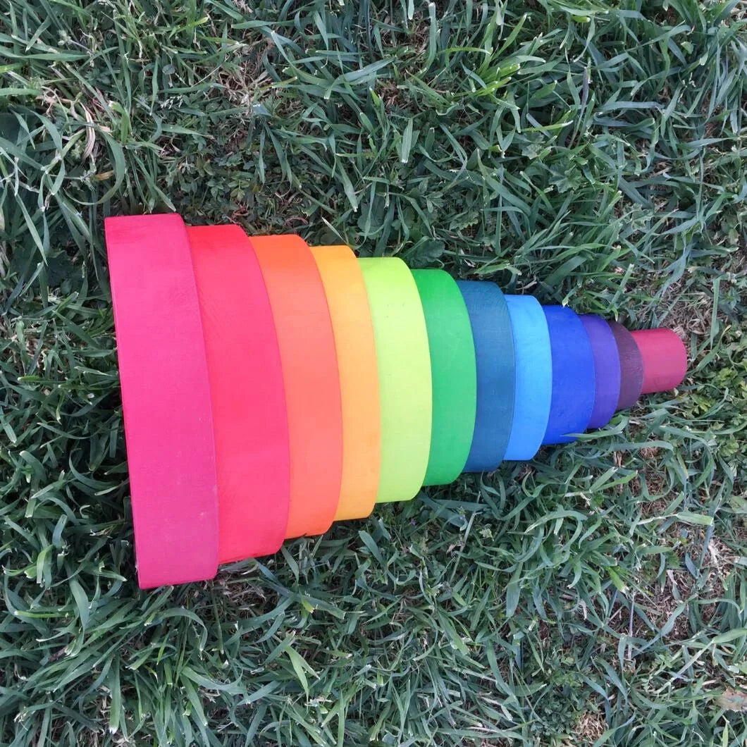 Grand Arc-en-Ciel en Bois Montessori - 12 pièces - 18*7*36 cm