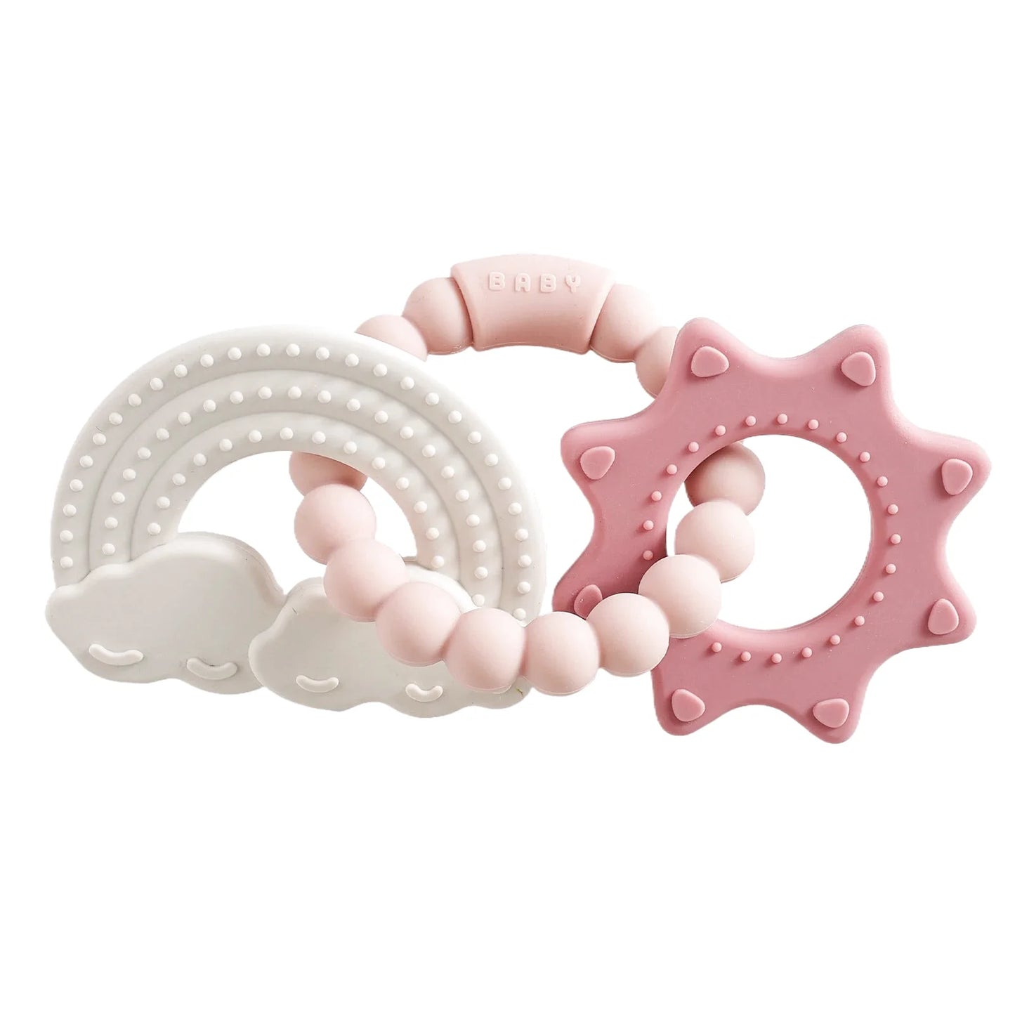 Hochet en Bois et Silicone avec Anneau de Dentition