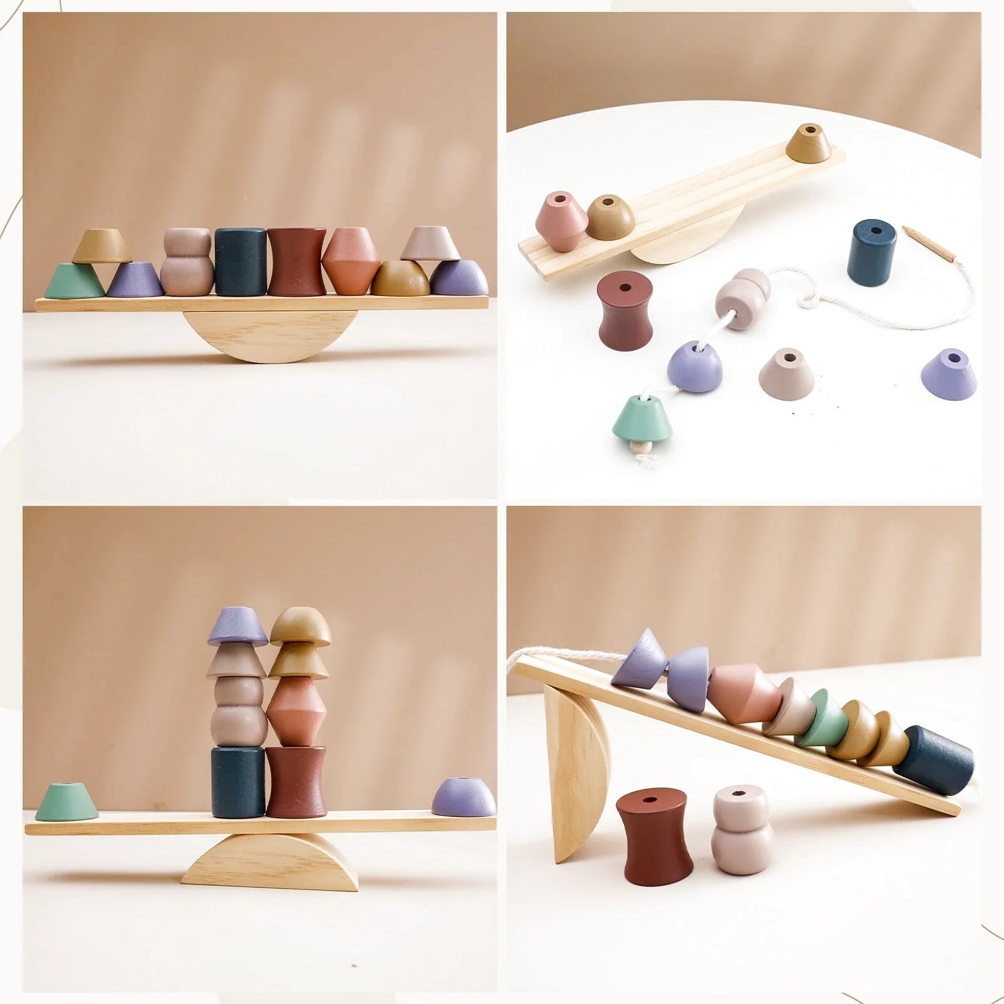 Jeux de Balance avec Perles en Bois