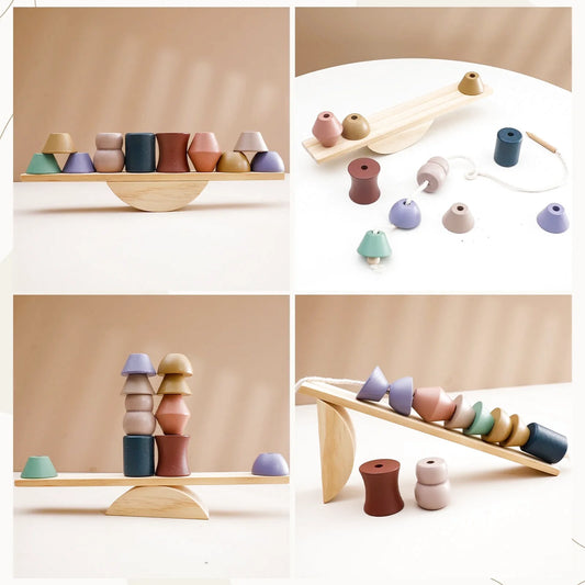 Jeux de Balance avec Perles en Bois