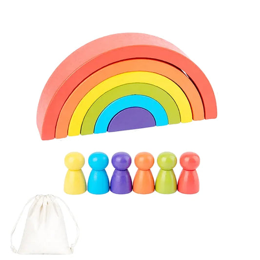 Mini Arc-en-Ciel Montessori 6 Pièces avec ses 6 Personnage - 3*14*7 cm