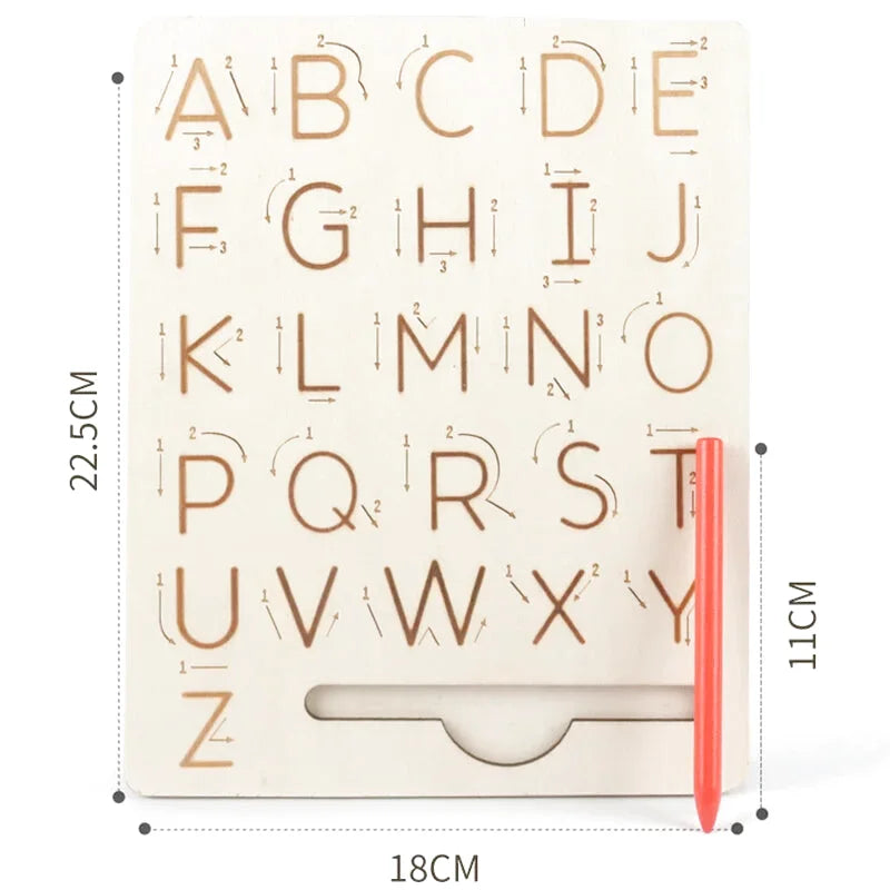 Plaque en Bois - Apprendre l'Alphabet ou les Chiffres