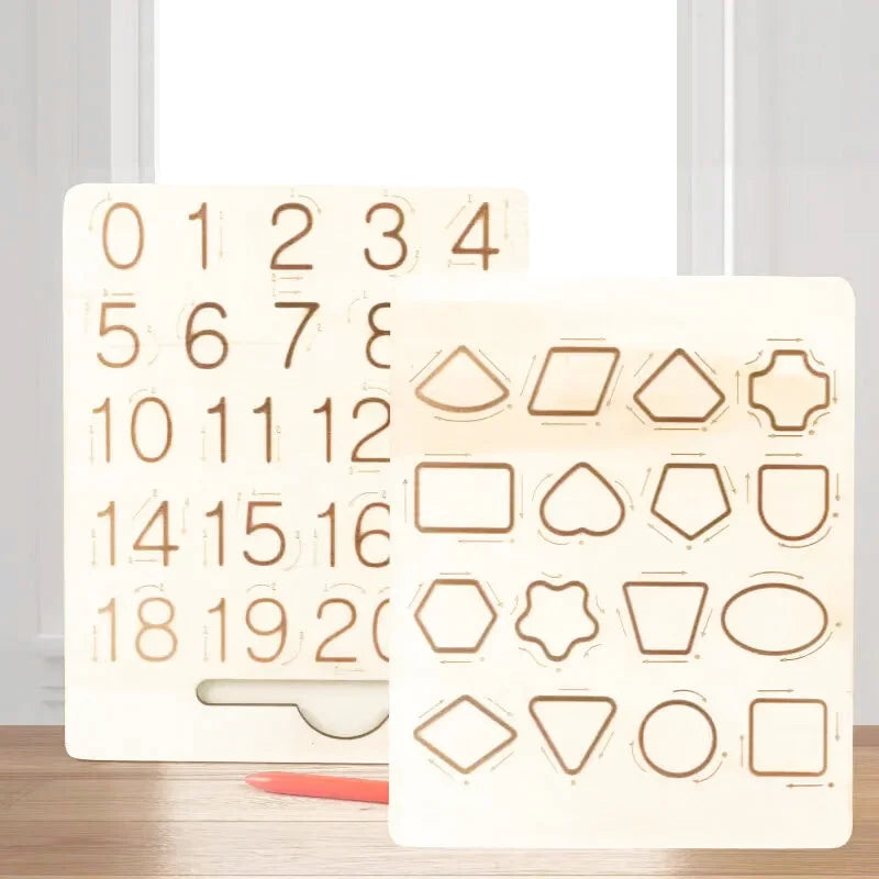 Plaque en Bois - Apprendre l'Alphabet ou les Chiffres