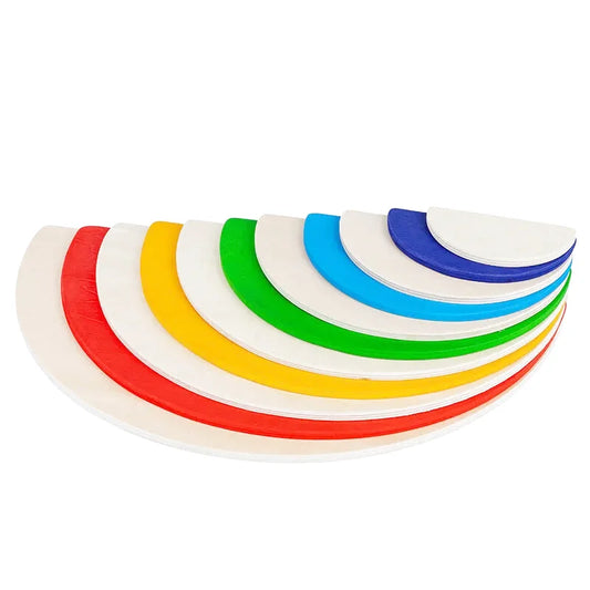 Puzzle Bois Montessori Arc-en-Ciel Demi-Cercle 11 pièces