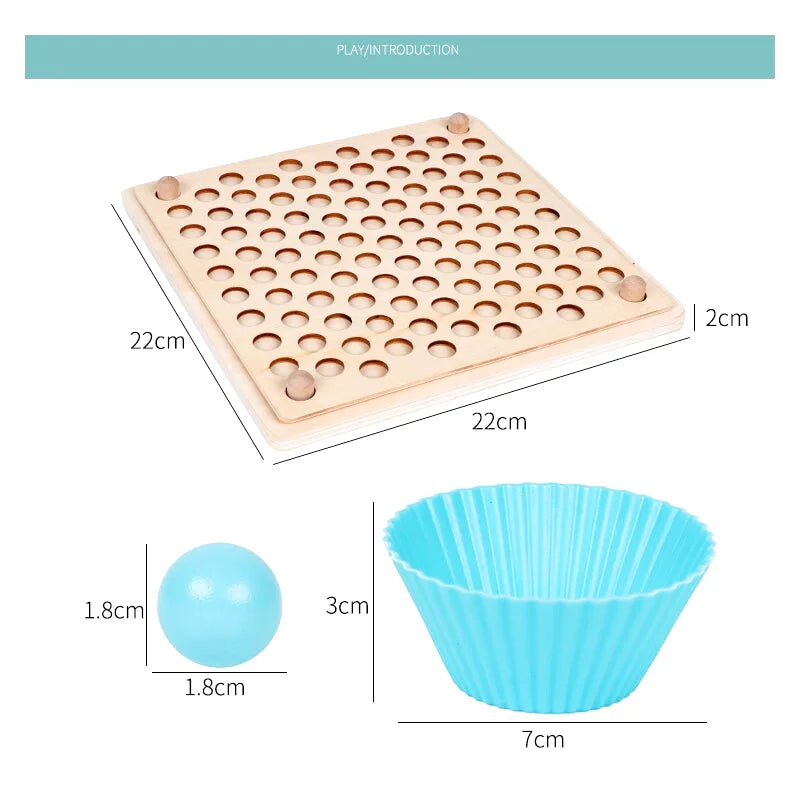 Tableau d'Activités - Reproduction de Modèles - Billes de Bois - Motricité fine